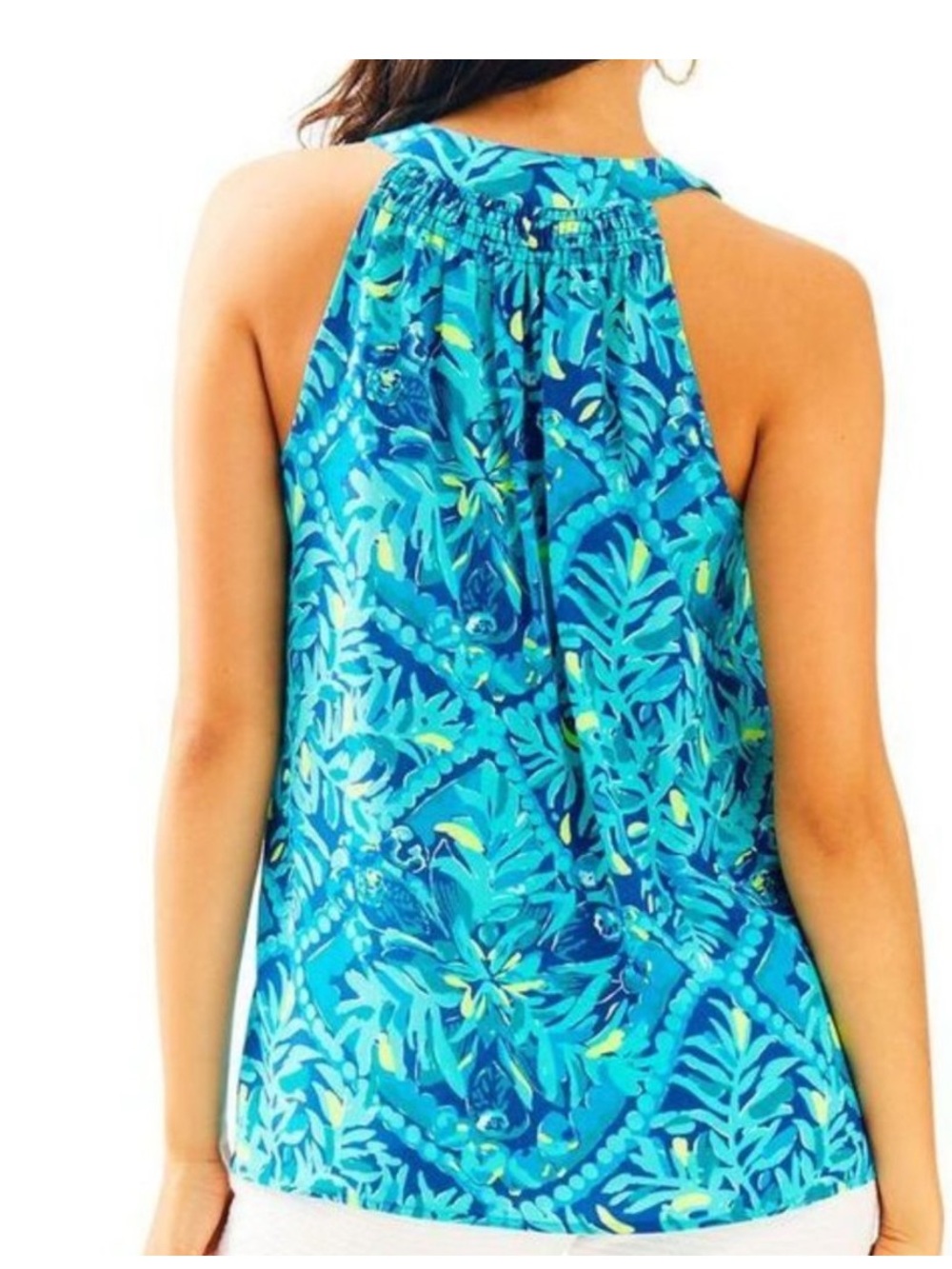 | Lilly Pulitzer | Button Front Silk Bailey